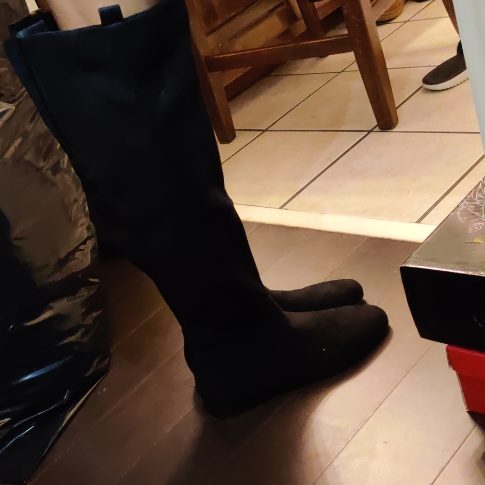 Black faux boots